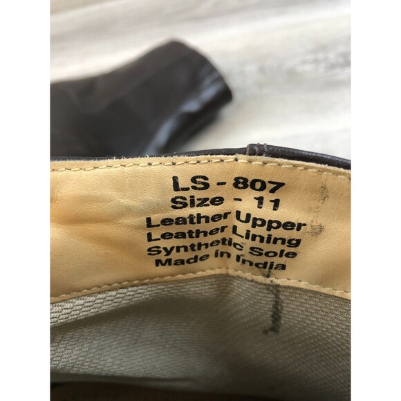 Fortune From Liberty LS-807 Mens  11 Brown Leather Side Zip Biker Ankle Bootie - Picture 7 of 10